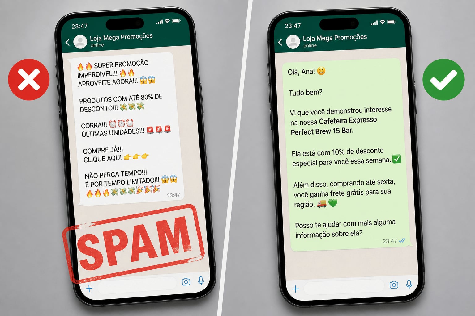 Evitar que mensagens automáticas virem spam
