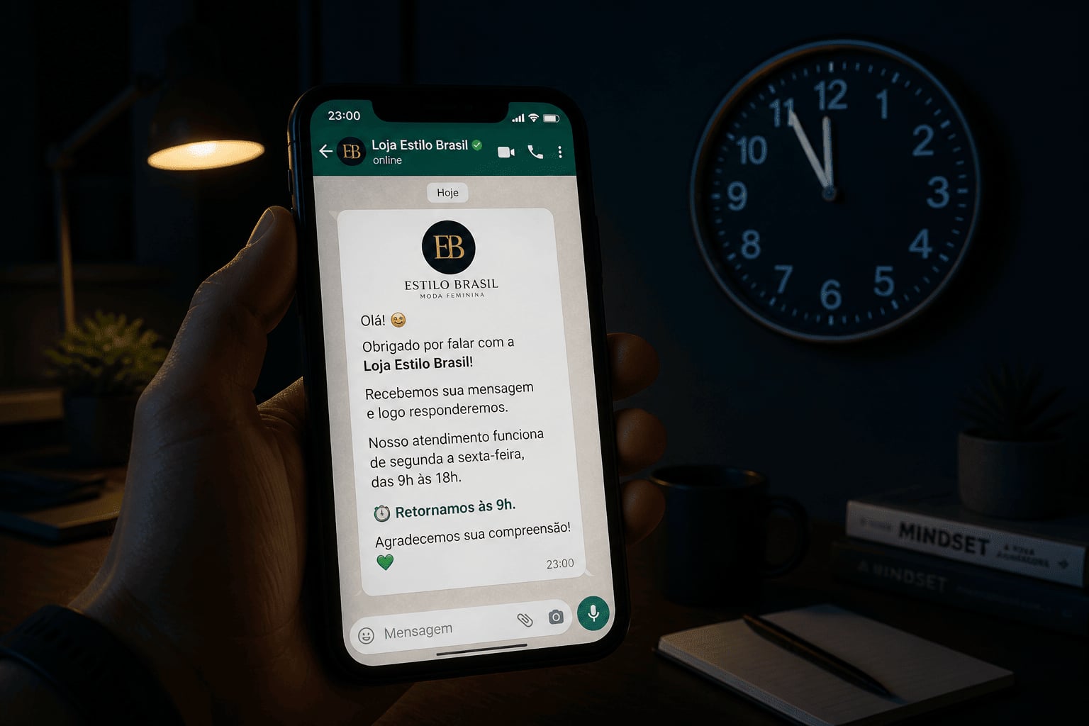 Horário de funcionamento automático no WhatsApp