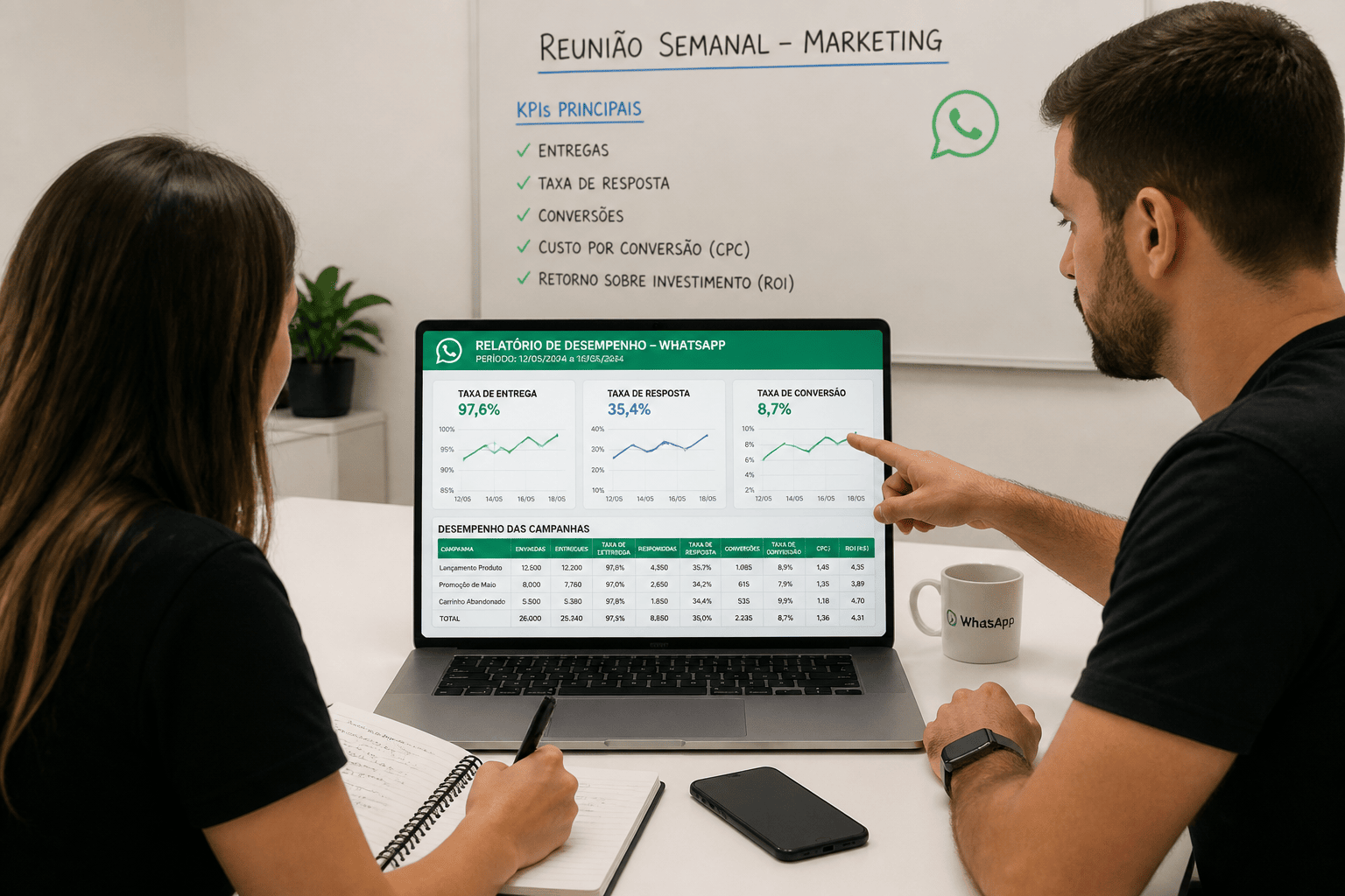 Relatórios de WhatsApp para o time de marketing